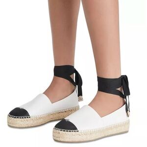 Tory Burch Black and White Espadrilles